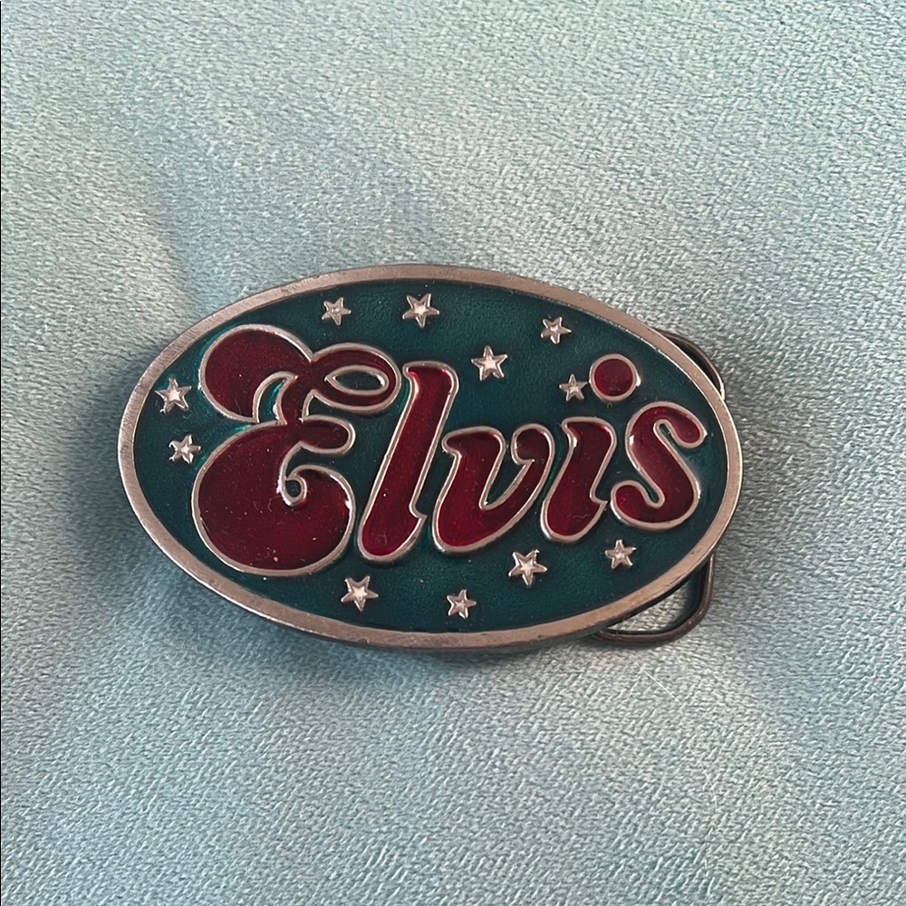 Elvis enamel belt buckle
